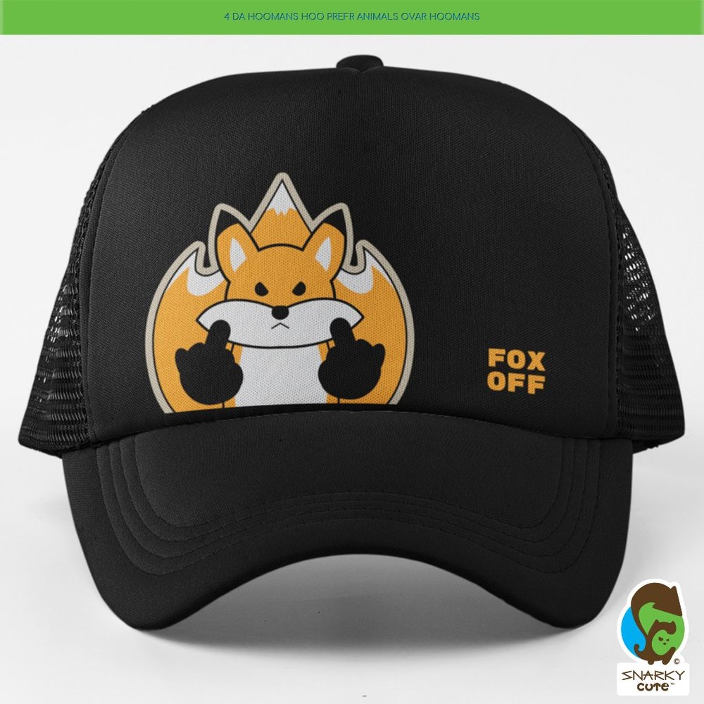 Fox Flipping Off Peeker Foam Trucker Snapback Cap BLACK